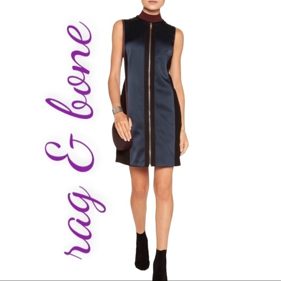 RAG & BONE Prospect Mixed Media Mini Sheath Dress, Size 2 - Picture 1 of 13